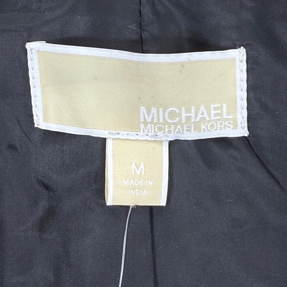 Michael Kors Black Leather Moto Jacket Womens‎ Size M Asymmetrical Zip - Picture 7 of 14